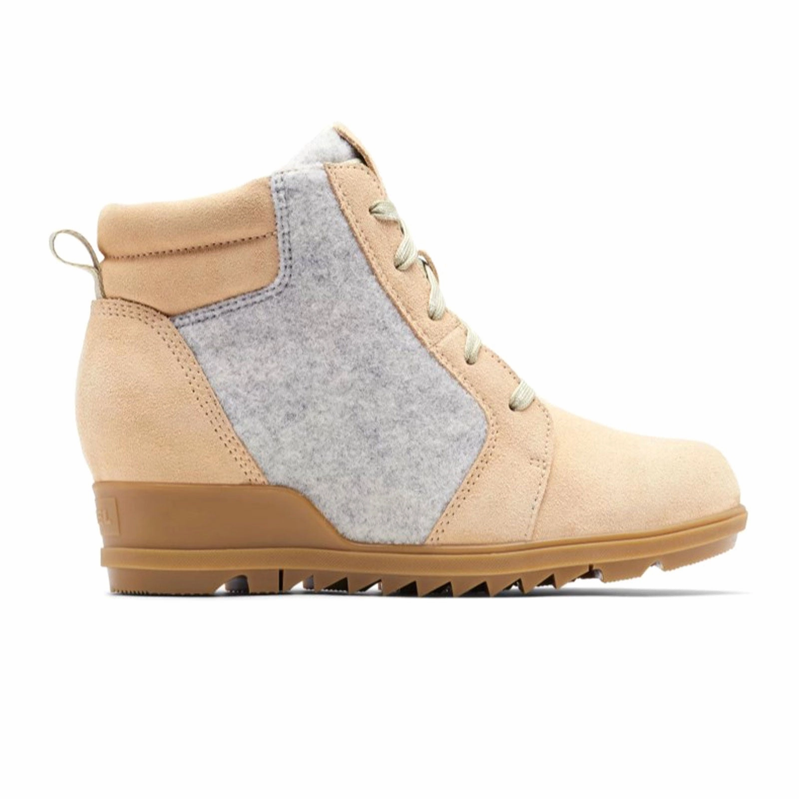 Sorel Evie Lace Wedge Ankle Boot (Women) - Ceramic/Natural Low   Heel