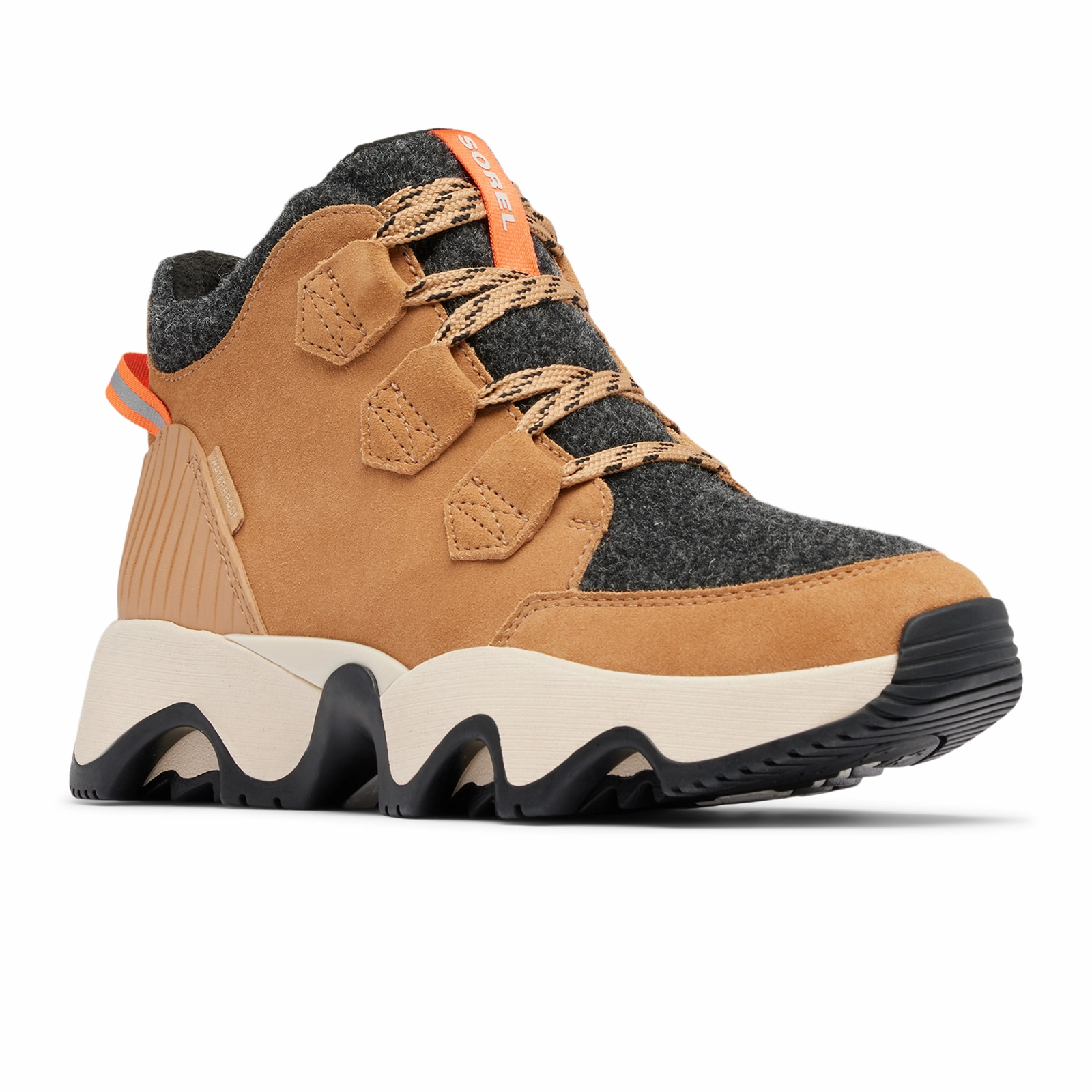 Stone Walk Easy Slip-ons Sorel Kinetic Impact Caribou Plus Waterproof Ankle Boot (Women) - Tawny Buff/Black