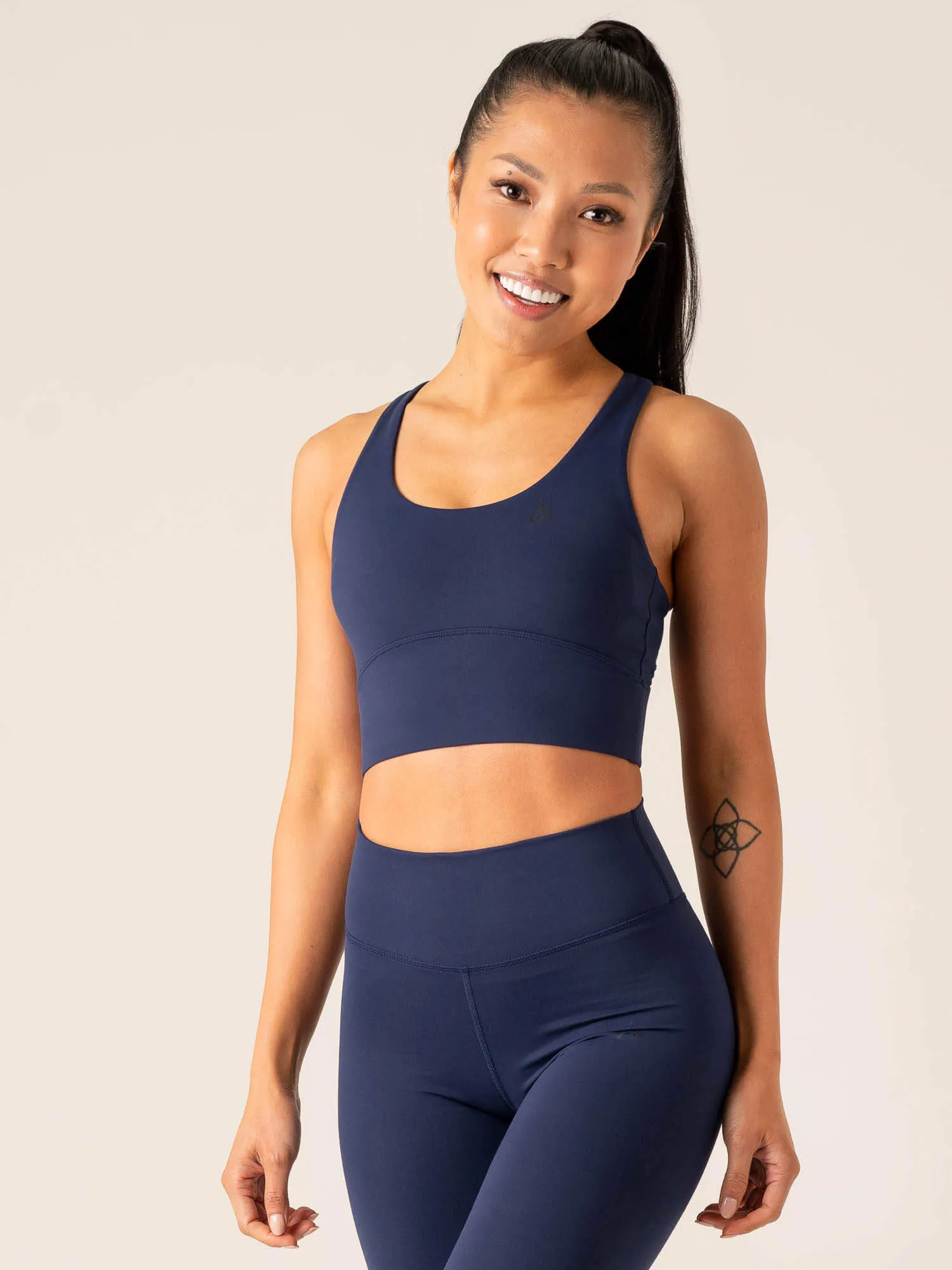 natural materials NKD Arch Sports Bra - Navy