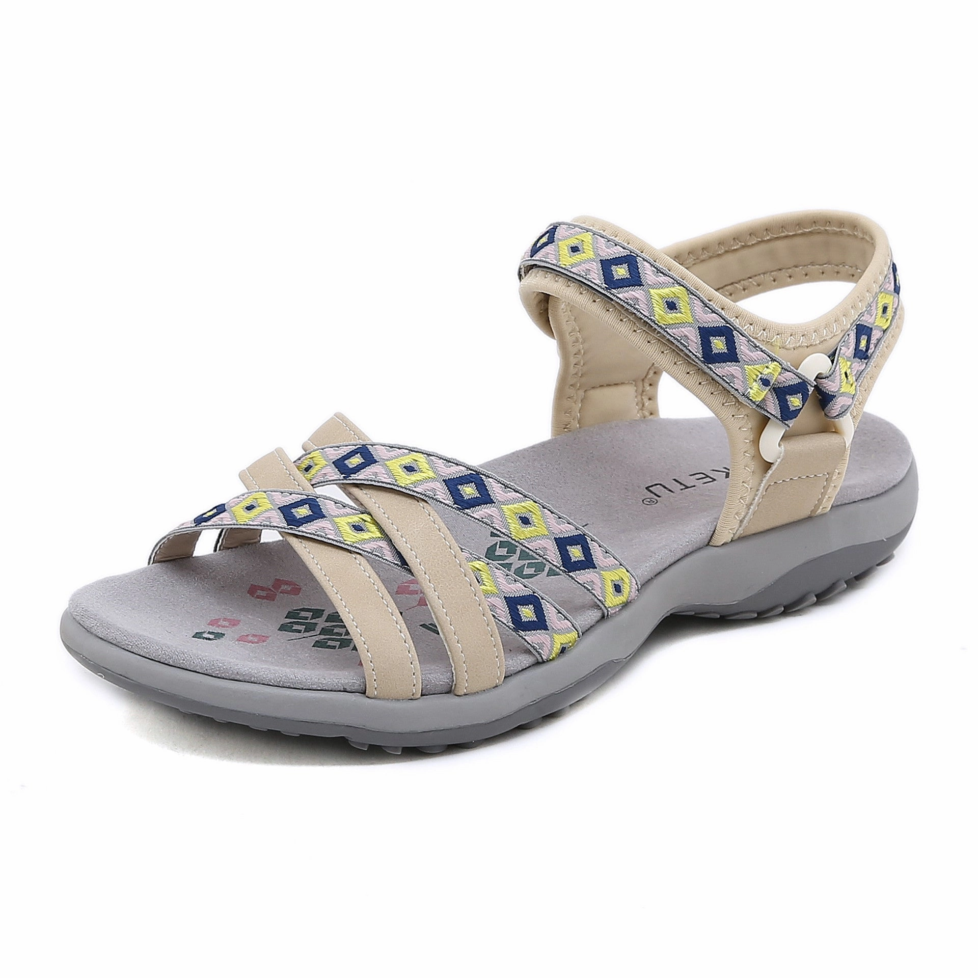 Practical Slip-Ons Every Season Sports Sandals Printed Velcro Plus Size Women's Shoes