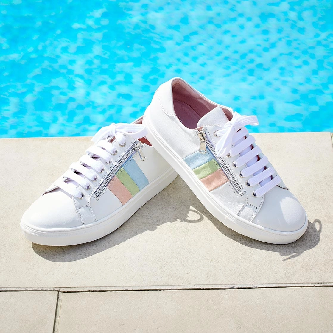 Sprint: White Leather & Multi Pastel Cool Finish