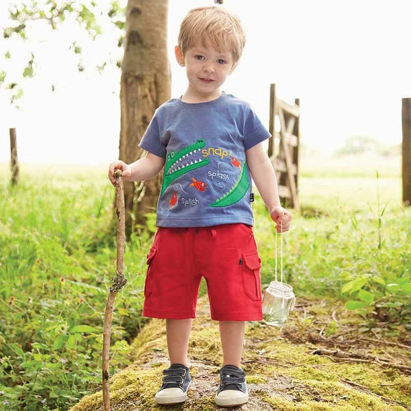 Chiffon Jojo Maman Bebe Jersey Cargo Shorts Red