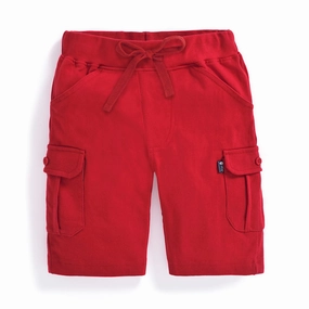 Laced Jojo Maman Bebe Jersey Cargo Shorts Red