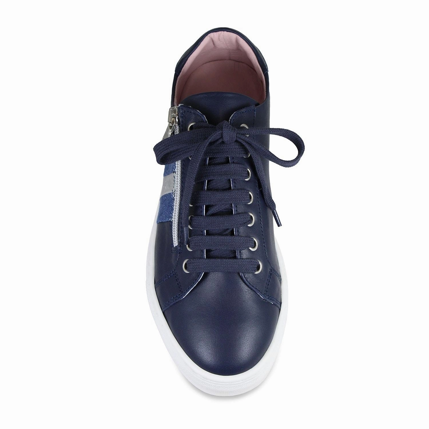 Sprint: Navy Leather & Denim Lace Free Fastenings
