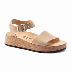 Effortless Fit Footwear Running Friendly Birkenstock Glenda Narrow Wedge Sandal (Women) - Sandcastle Nubuck Leather
