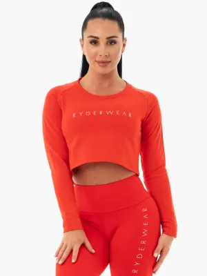 outdoor barbecue Thermal Gear Staples Cropped Sweater - Red