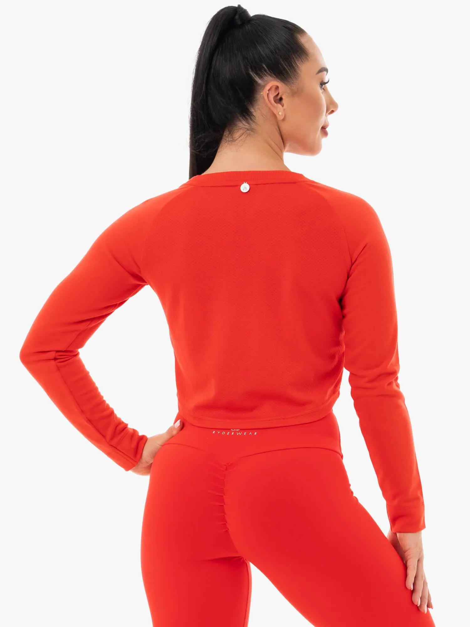 CompressionFit Chilly Day Staples Cropped Sweater - Red