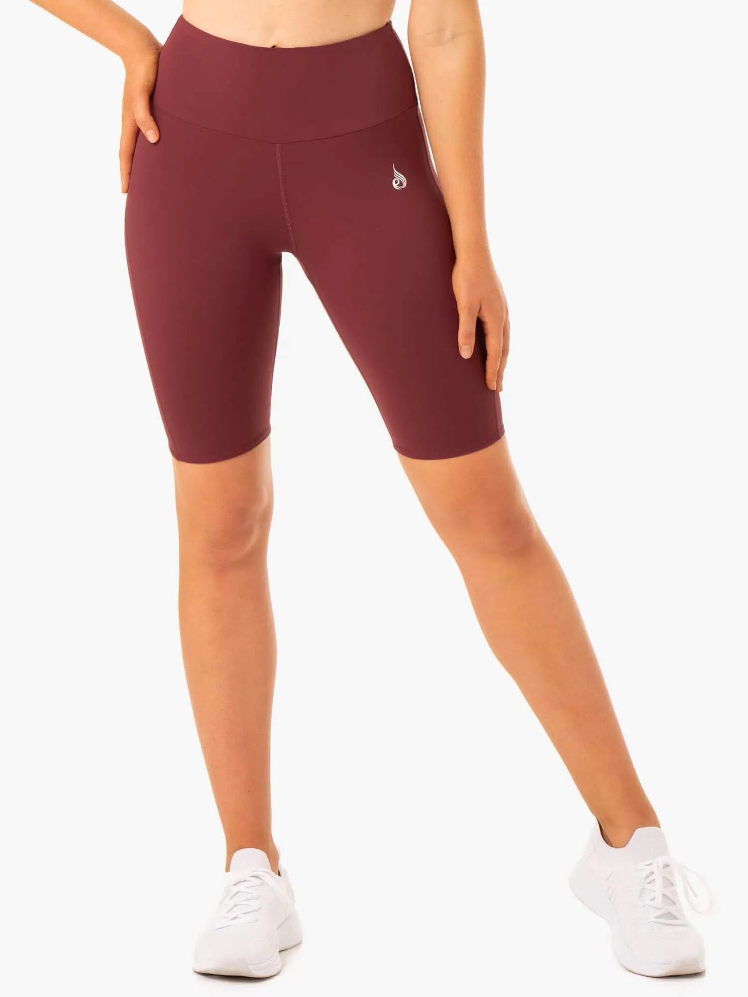 Staples Scrunch Bum Bike Shorts - Burgundy earthy shades Mid Rise