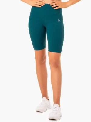 Staples Scrunch Bum Bike Shorts - Emerald fashion industry