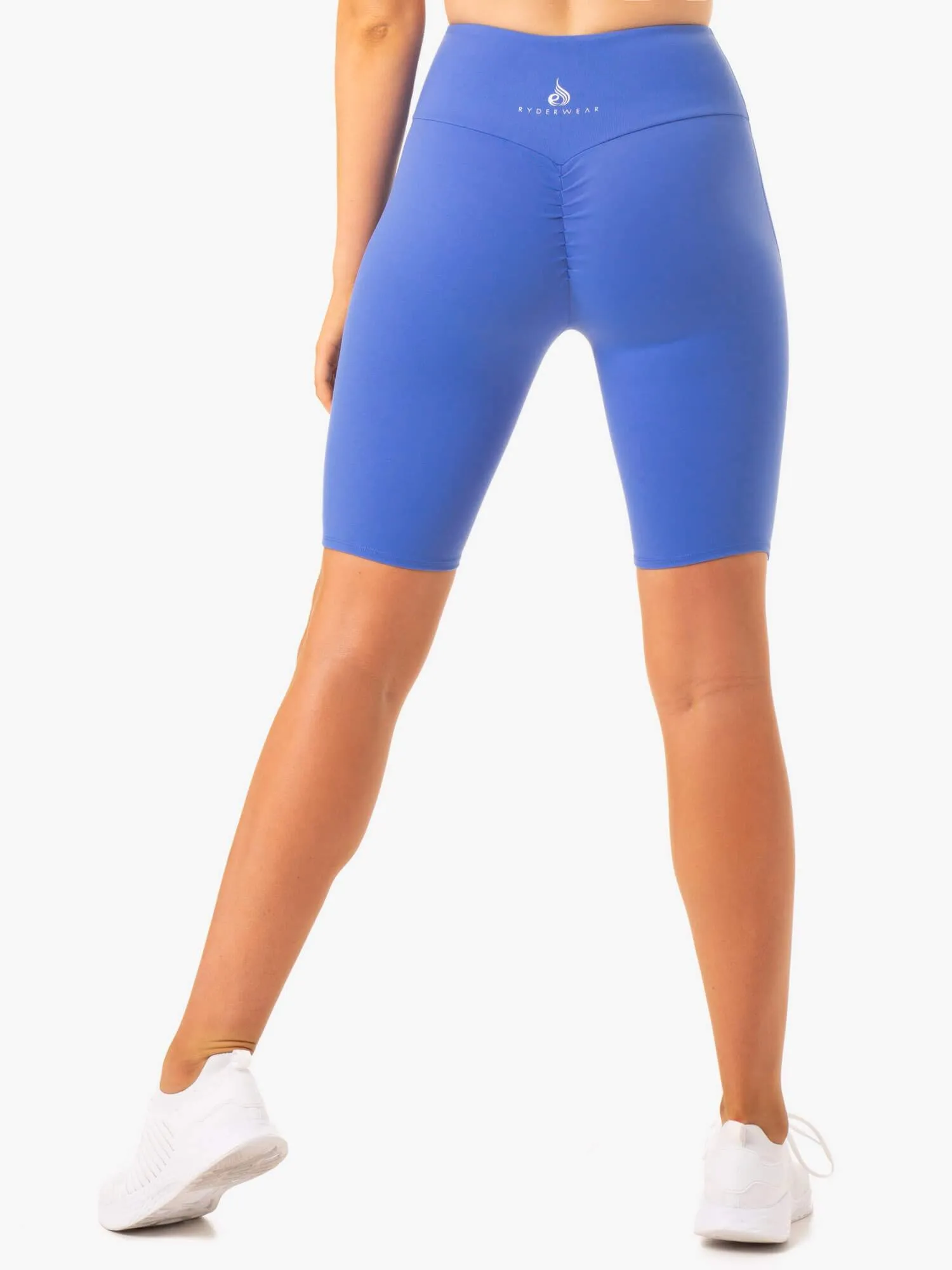 Staples Scrunch Bum Bike Shorts - Iris Blue nylon blend