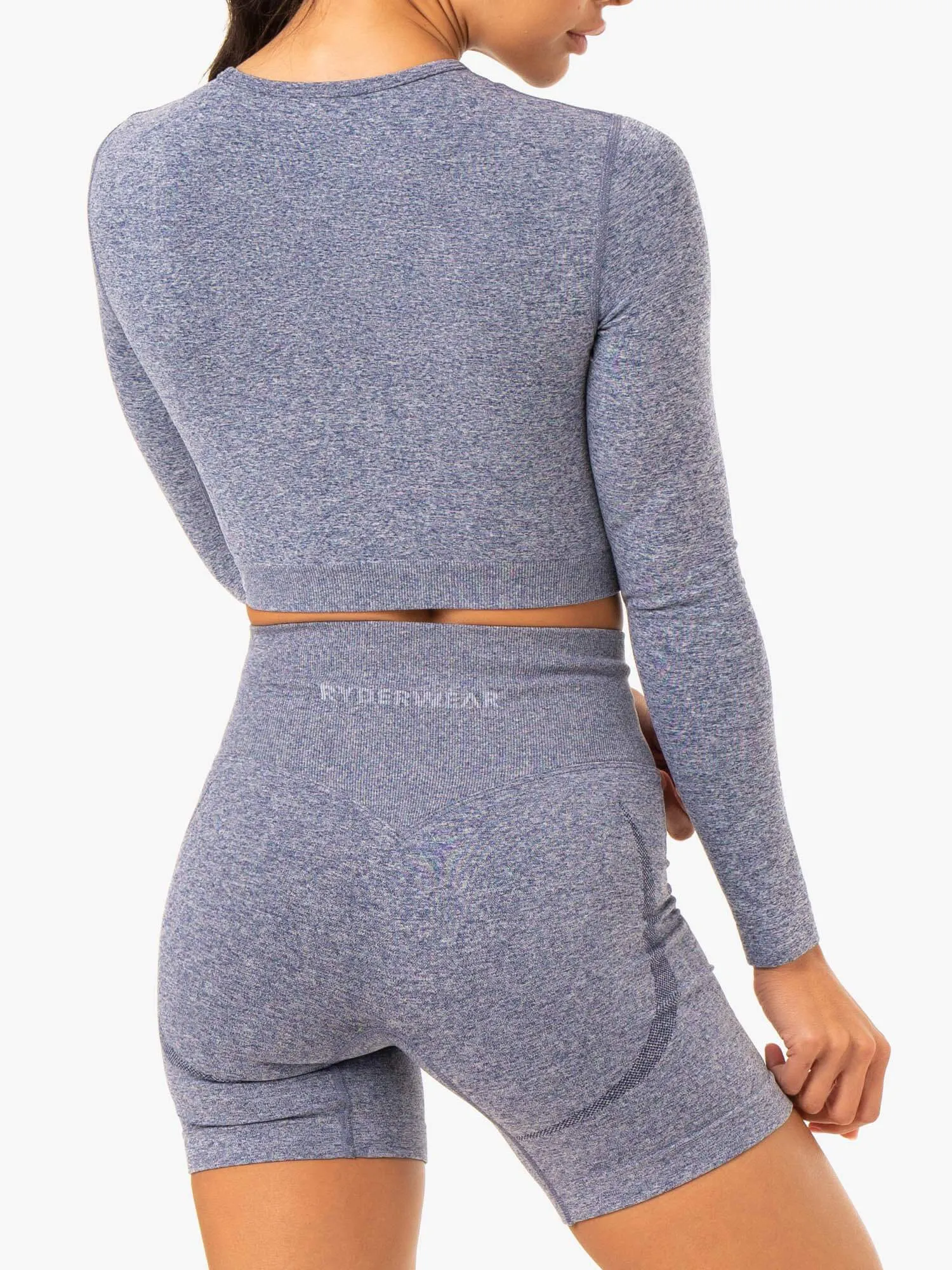 Classic Polo Staples Seamless Long Sleeve Top - Navy Marl