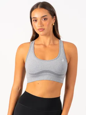 Seam-Free Staples Seamless Racer Back Sports Bra - Grey Marl