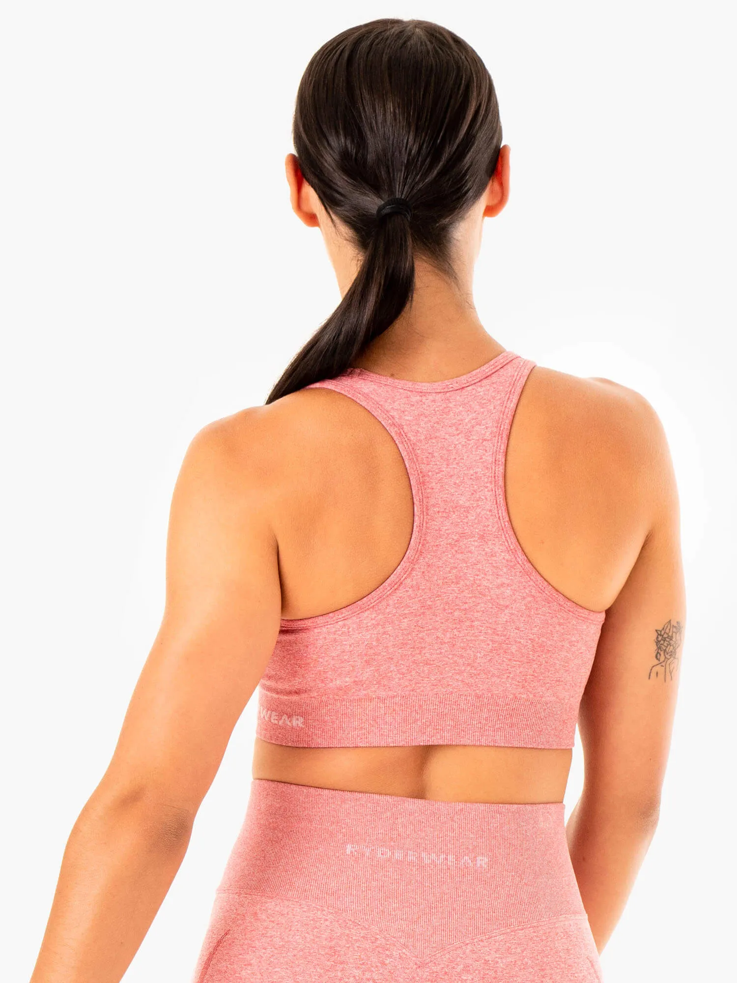 Modern Animal Print Staples Seamless Racer Back Sports Bra - Pink Marl