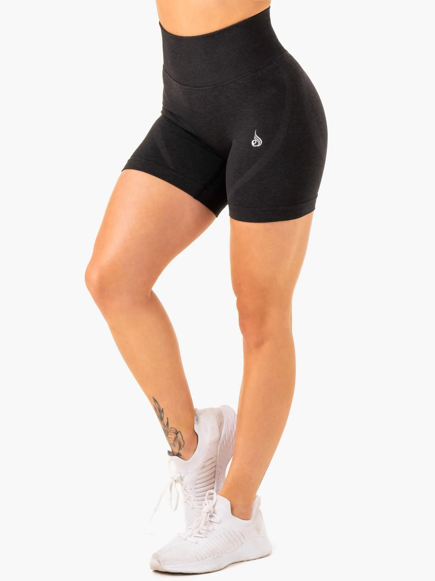 Staples Seamless Shorts - Black Marl All Day Comfort Fit Wide Leg Silhouette