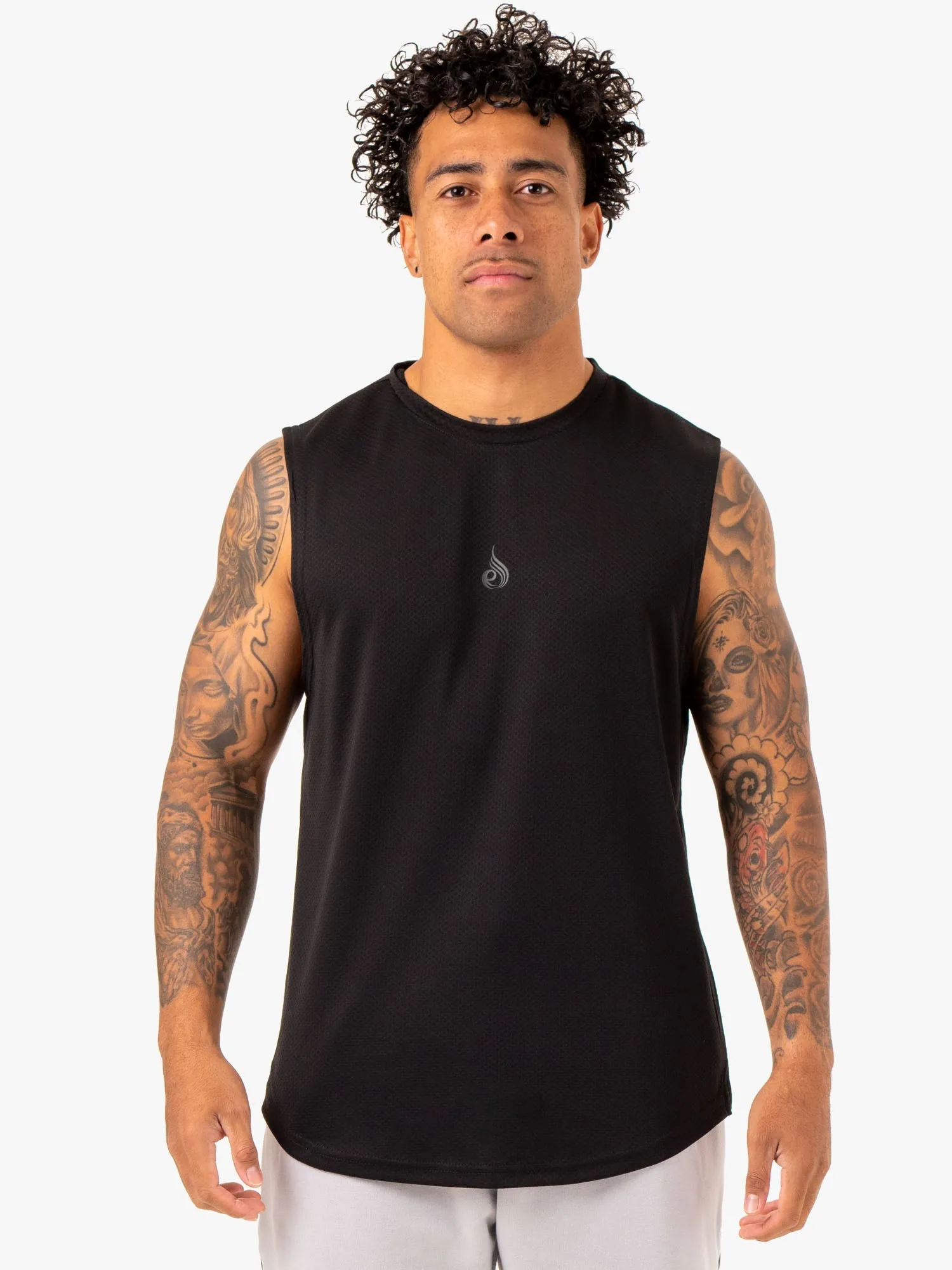 Enhance Muscle Tank - Black Non Restrictive Cut border patrol