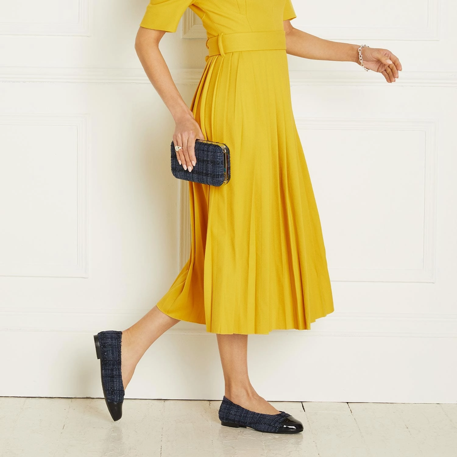 Luna: Navy Tweed & Patent Smart Comfort Design