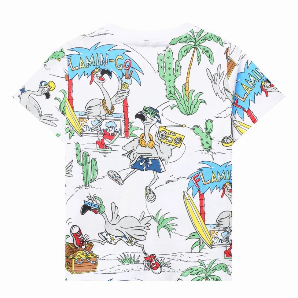 STELLA MCCARTNEY Baby's All Over Flamingo Land Tee Travel wear for children Year - Round