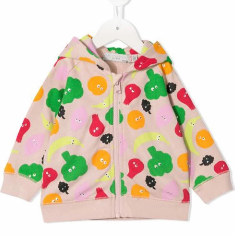 STELLA McCARTNEY Kids Fruit Zipped Hoodie - PINK Edgy