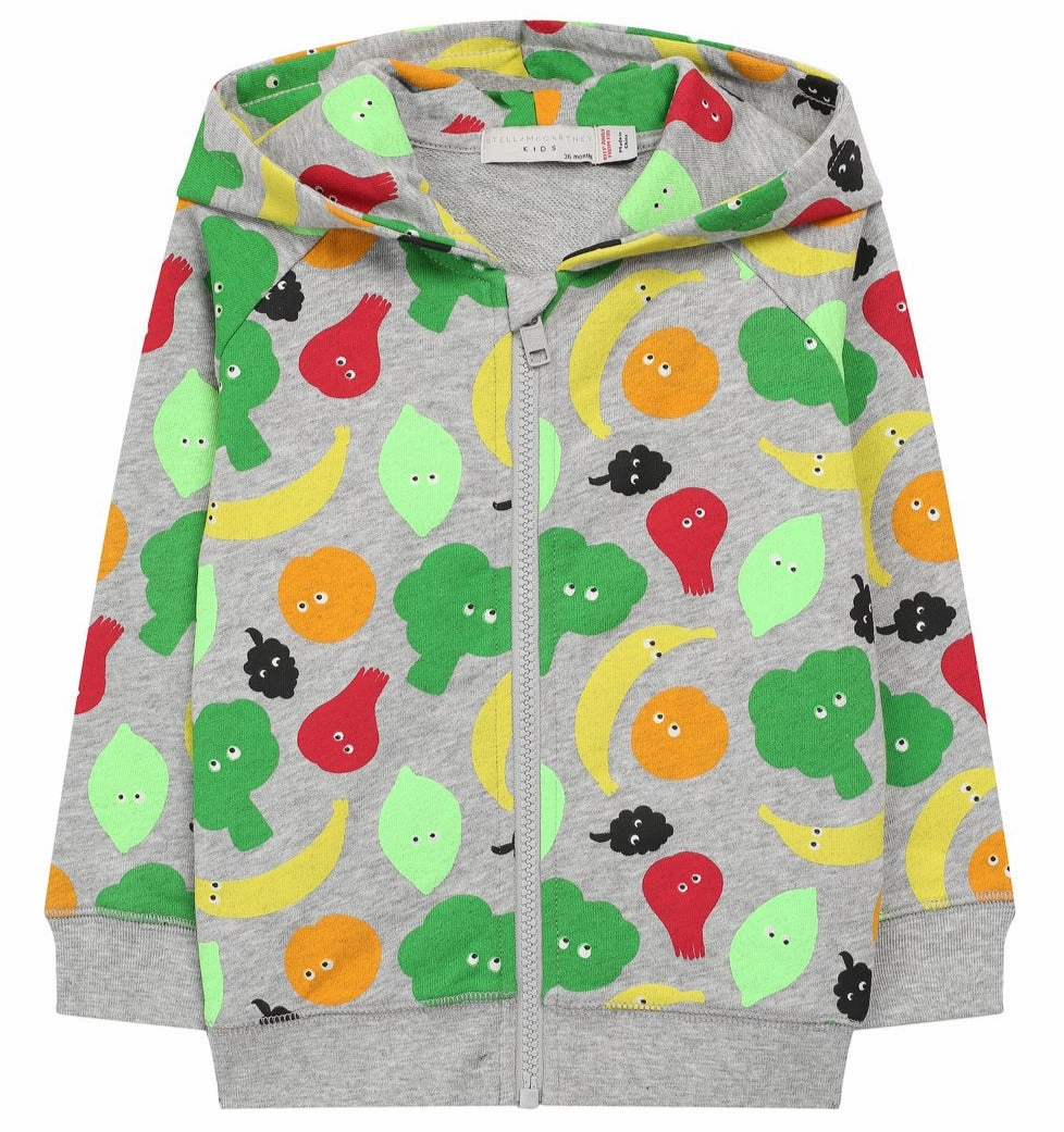 windproof Fuzzy STELLA McCARTNEY Kids Fruit Zipped Hoodie