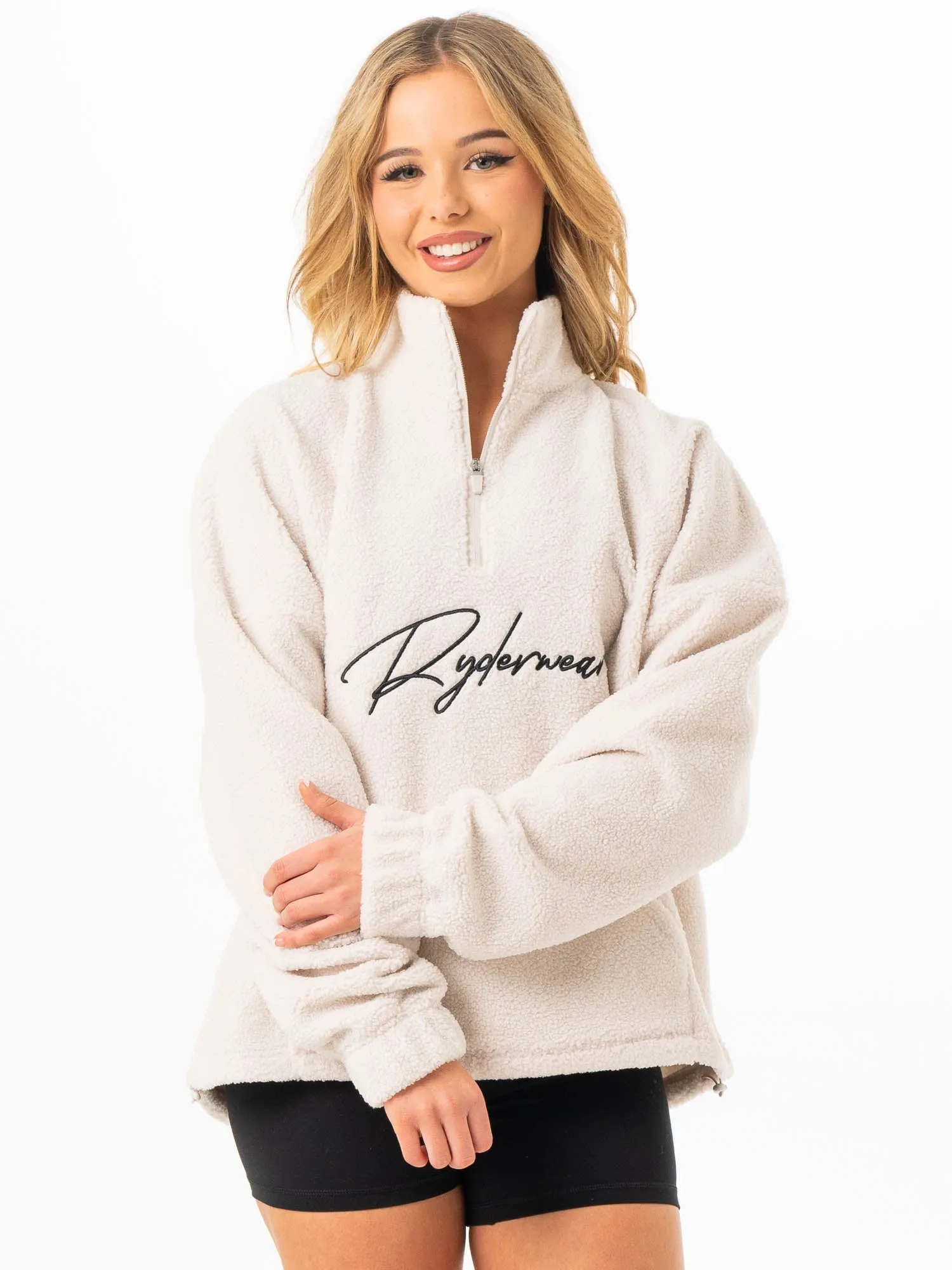 performance day Stretchable Material Unisex Teddy Jumper - Bone