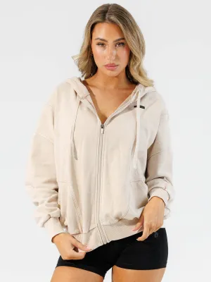 Stonewash Track Jacket - Stone Full length