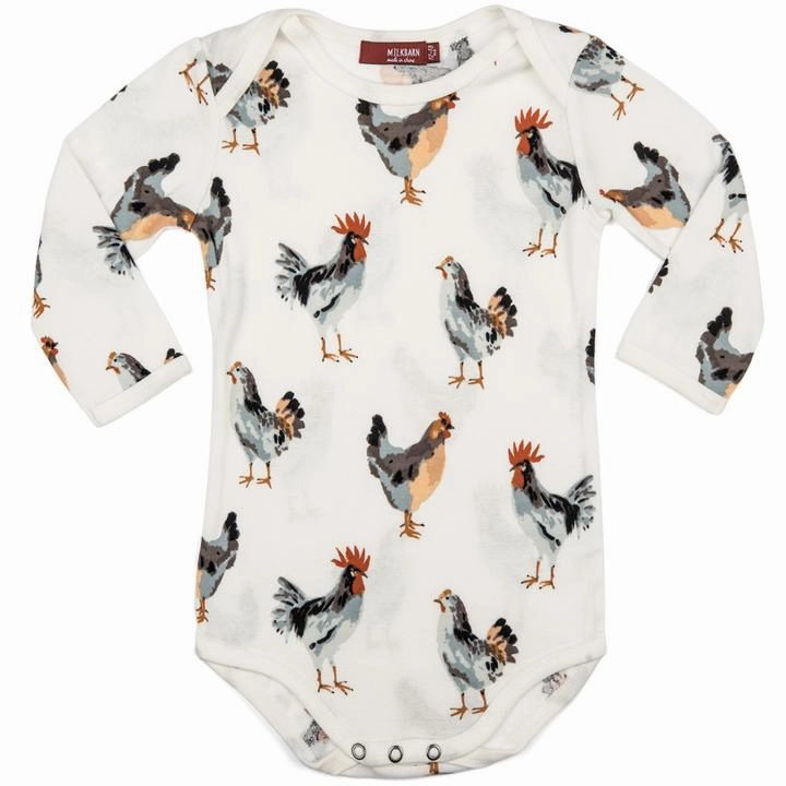Travel wear for children Milkbarn 33099 Baby Chicken Organic Cotton Long Sleeve One Piece