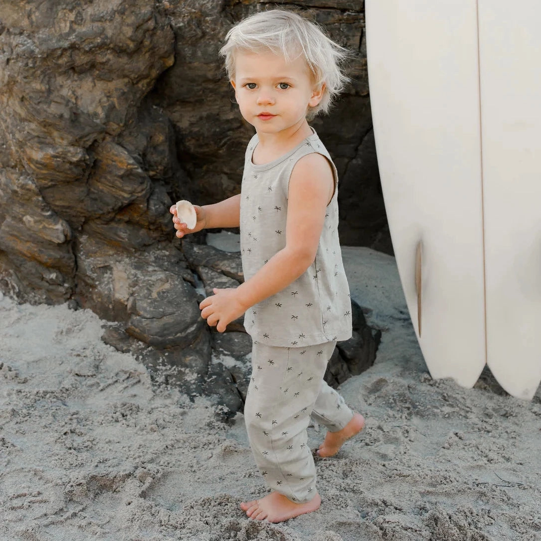 Fashionable Durable kids' clothing Rylee   Cru Kids Baby Unisex SLOUCH PANT - PALM TREES