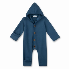 Sanetta Pure Baby Unisex Fleece Overall in Blue - 3M Matte finish kids' clothes