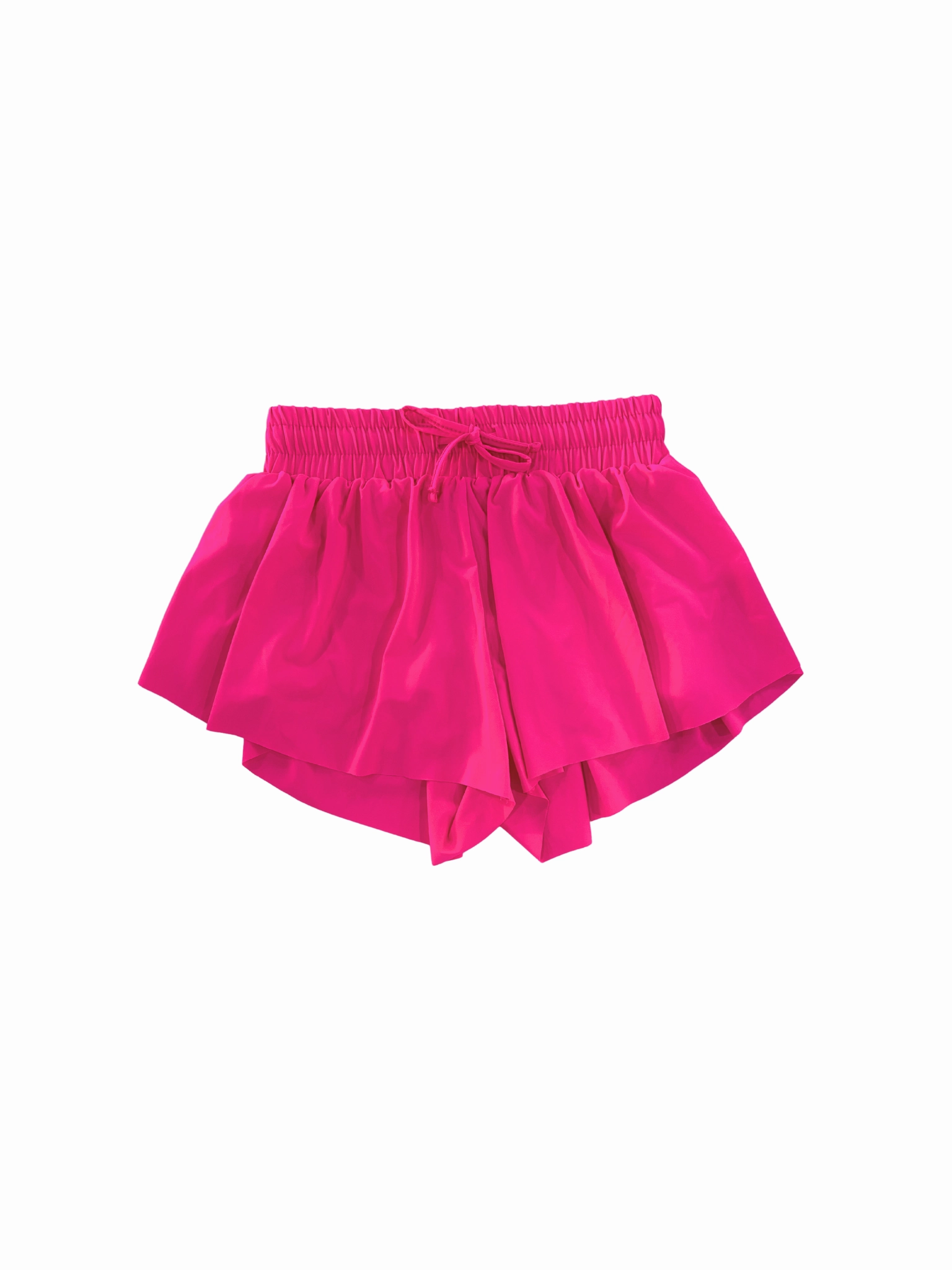 Fly Away Butterfly Shorts - Neon Pink Silk