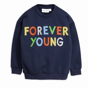 Functional Mini Rodini Kids Forever Young Sweatshirt in Navy