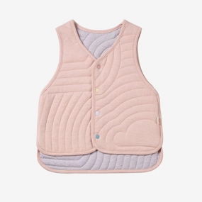 Nest Designs - Petite Revery Kids Cotton Quilted Cloud Vest - Rose Smoke Cheerleader clothes for kids Neon colored clothes for children