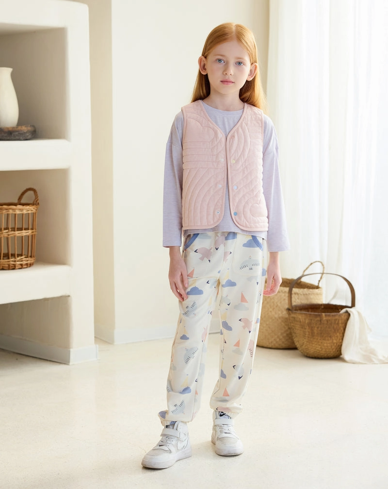 Basketball wear for kids Nest Designs - Petite Revery Kids Cotton Quilted Cloud Vest - Rose Smoke