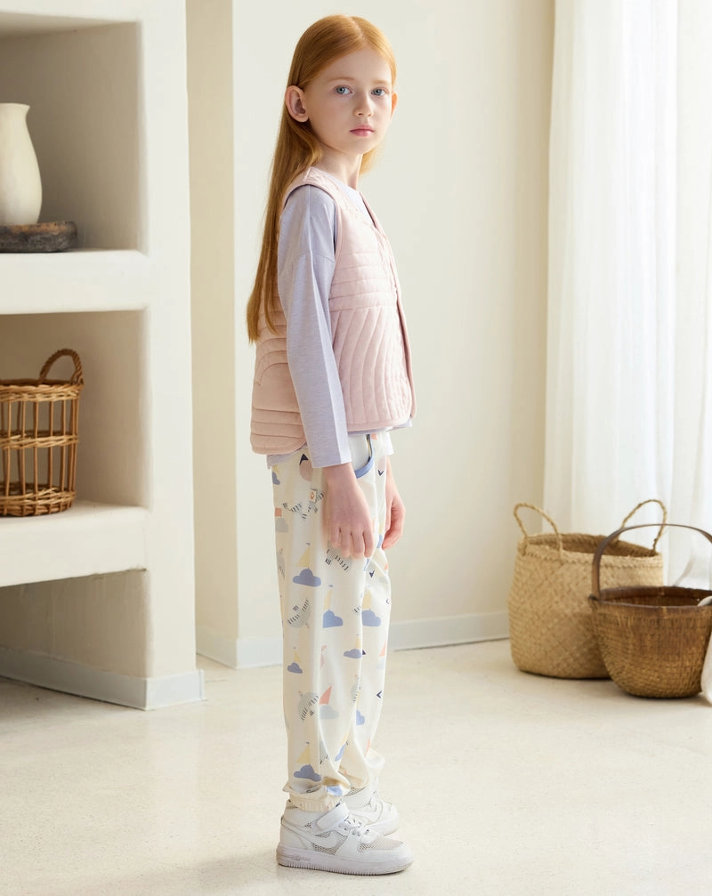 Nest Designs - Petite Revery Kids Cotton Quilted Cloud Vest - Rose Smoke Party - Wear