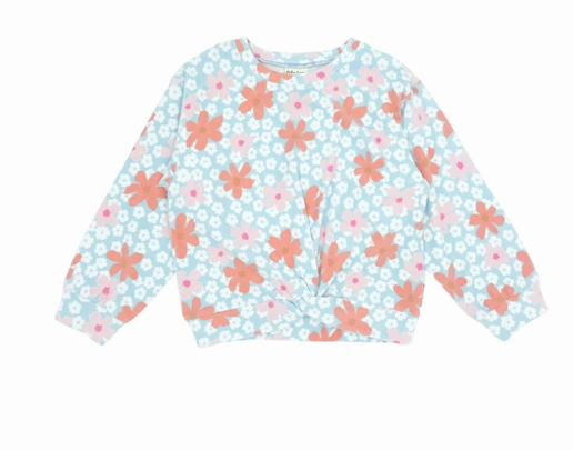 Peaceful Tennis wear for kids Zephyr Hacci Pullover - Crystal Blue