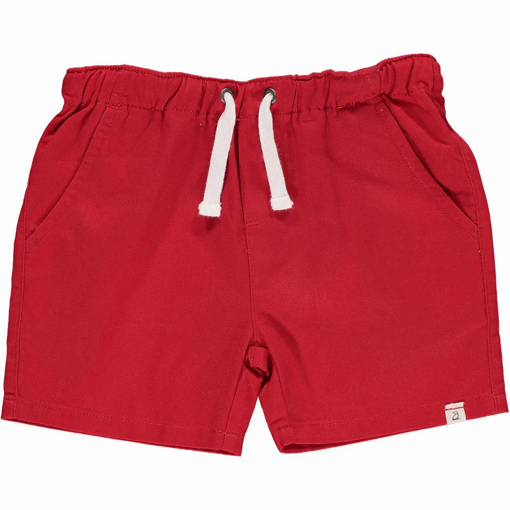 Hugo Twill Shorts- Red Toddler apparel