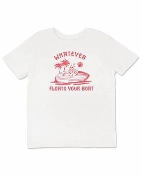 Space themed outfits for children Floats Your Boat Vintage Tee - White