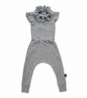 Nununu Kids Girl Victoria Overall - Heather Grey Non - toxic