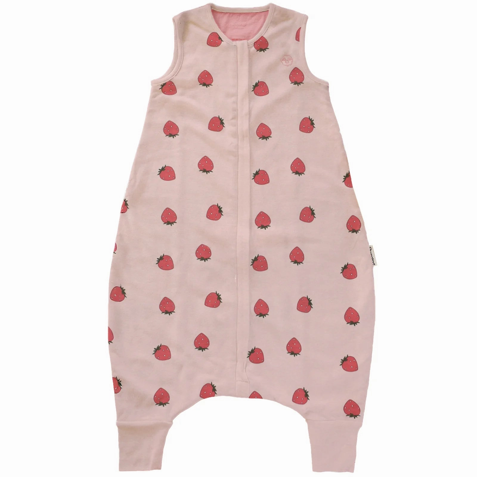 Animal print clothes for children Woolino Merino Wool 4 Season Baby Sleep Bag with FEET opening - Strawberry