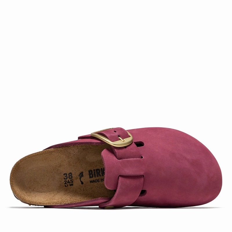 Women's Birkenstock Boston Big Buckle Nubuck - Berry Crush Comfortable Style