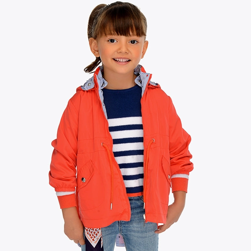 Mayoral 3413-010 Kids Girl Reversible Parka Persimmon Jacket Baggy Rugged