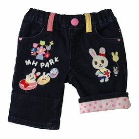 Modern Miki House Kids Usako Bunny Premium Denim Shorts
