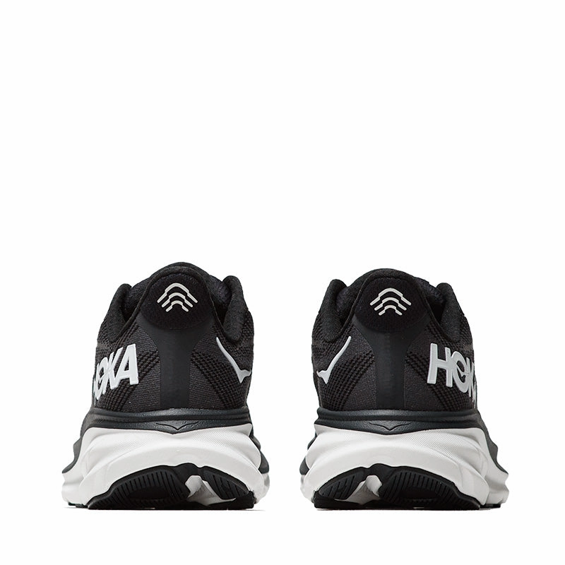 Women's Hoka Clifton 9 - Black/White Trend Path City Firm