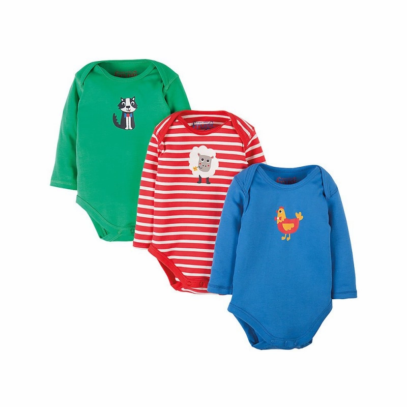 Ruffled Frugi Baby Super Special Farm Yard Buddies Bodysuit Onesie 3 Pack