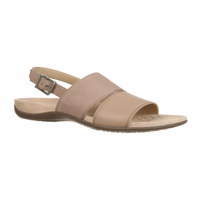 Vionic Morro Backstrap Sandal (Women) - Taupe Leather Soft Step Durable Outsole Material