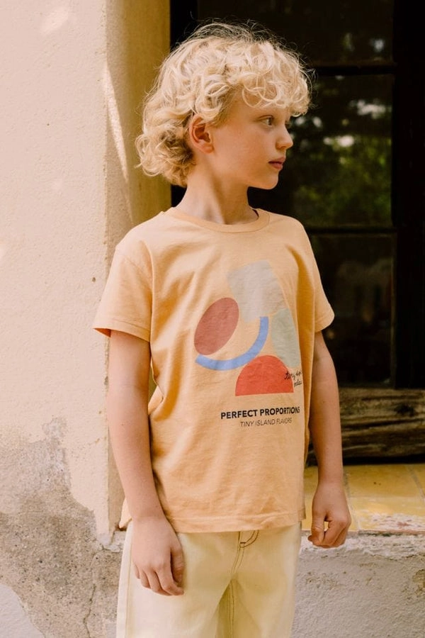 Comfort - fit TINYCOTTONS Kids PERFECT PROPORTIONS TEE in Almond