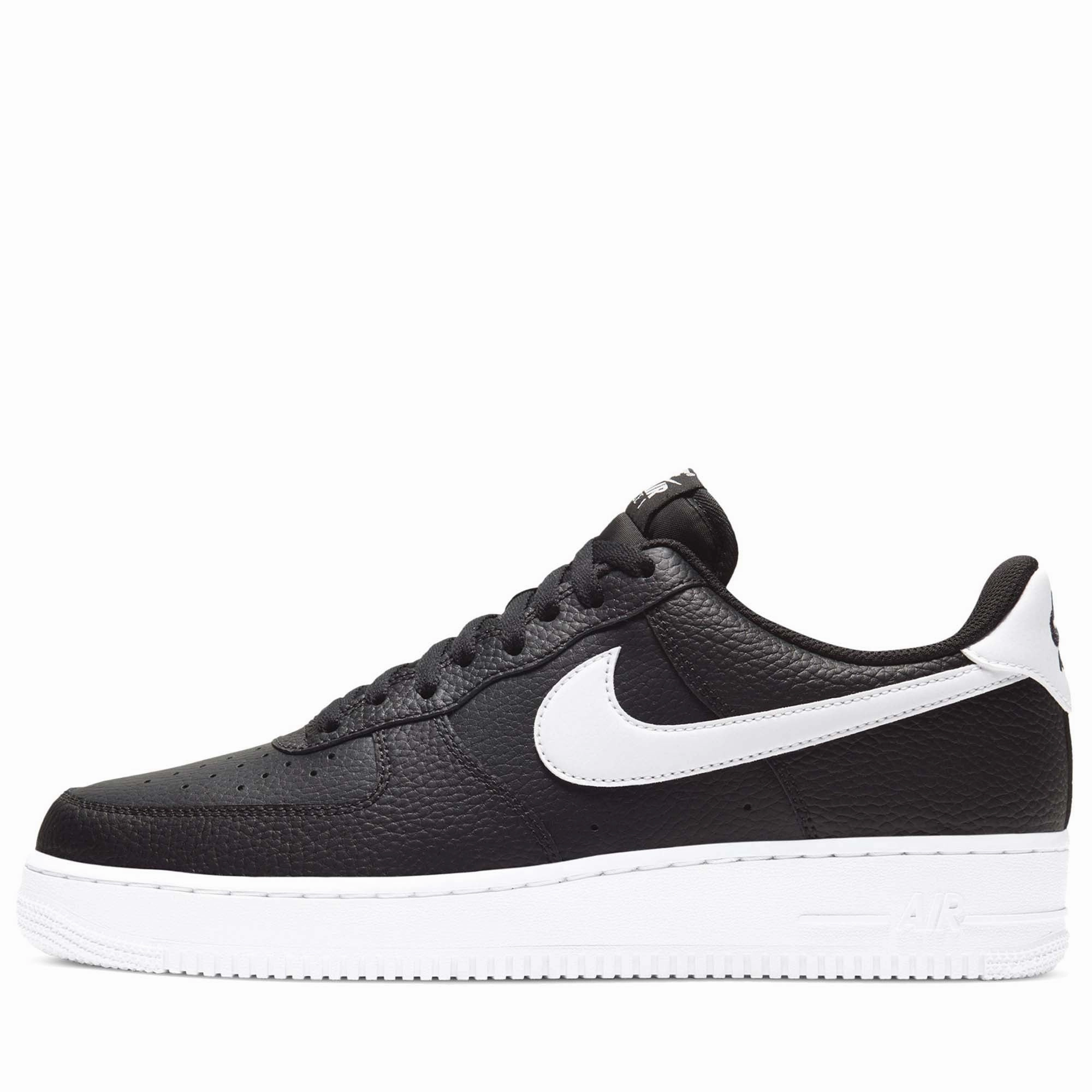 Nike Air Force 1 '07 - Black/White Minimal Design Shockproof Heel