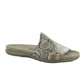 Naot Skylar Slide Sandal (Women) - Golden Python Leather Multi Surface Comfortable Support