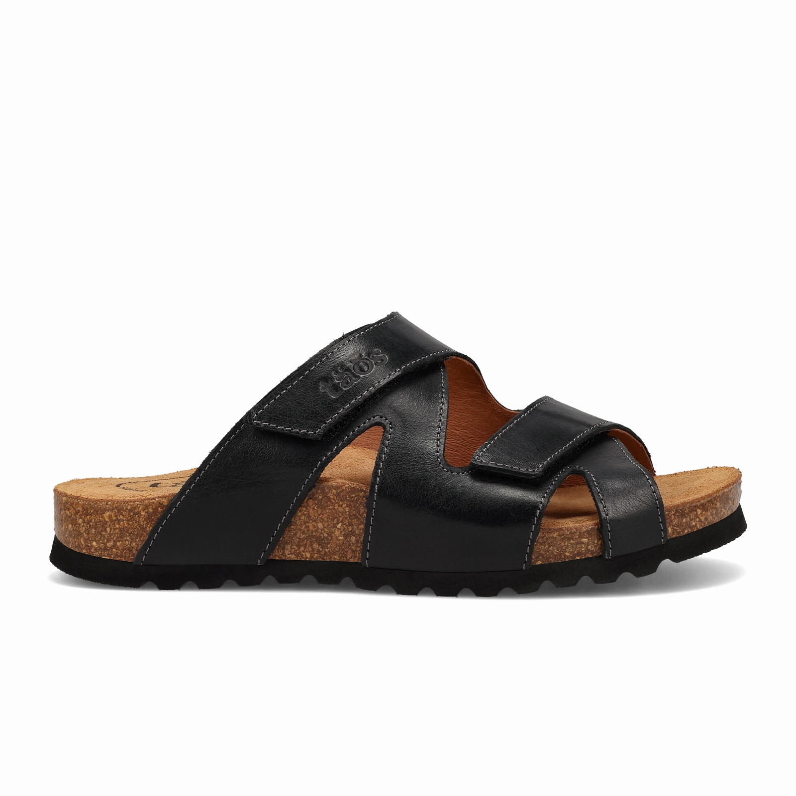 Taos Casita Slide Sandal (Women) - Black Leather Easy Comfort