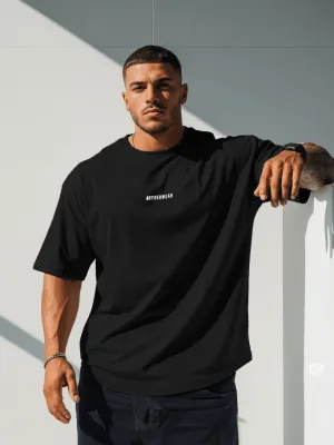 Functional Comfort Wear Sustainable Manufacturing Pursuit Oversized T-Shirt - Black Stonewash
