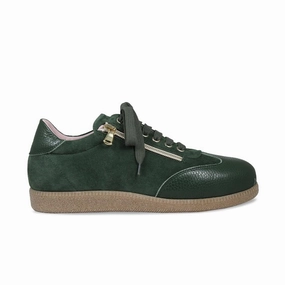 Pixie: Forest Green Leather & Suede Running